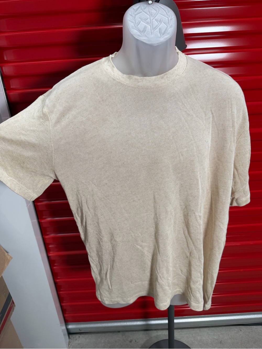 Zara Neutral Crew Neck Short Sleeve Tee - Beige